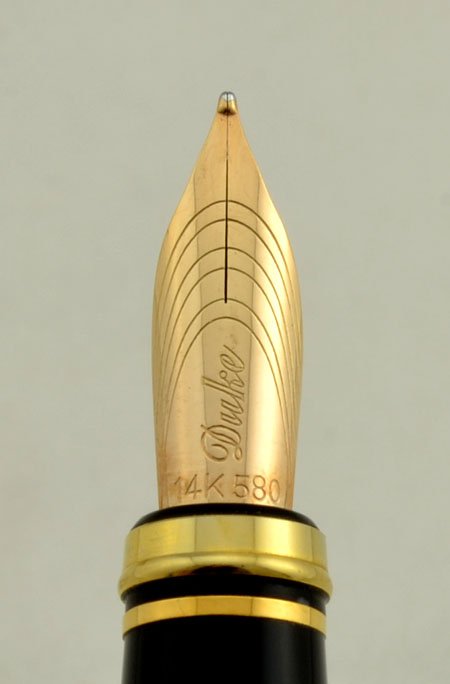 Duke Gold Medal Fountain Pen - Matte Gold Cap, Blue Marble Italian